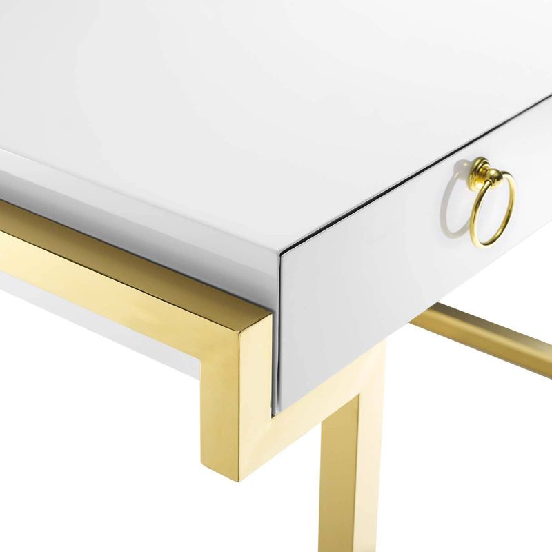 Ring Office Desk Gold/White - Modway