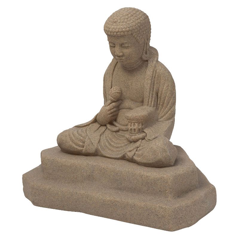 Emsco 23.81" Resin Meditating Buddha Statuary - Sand