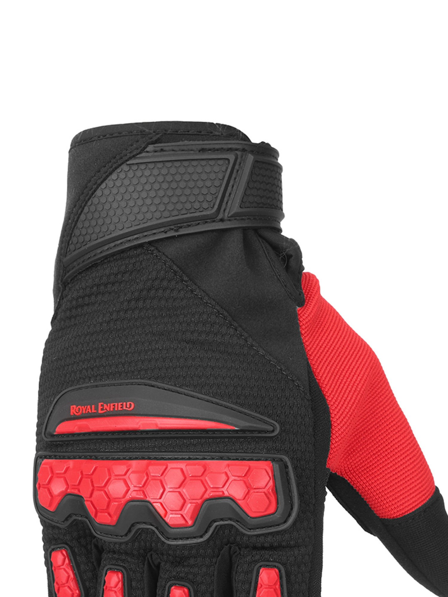 Royal Enfield Red Textured Urban Hustler V2 Riding Gloves - XL