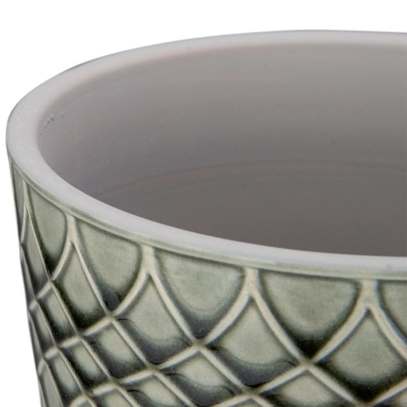 Napa Home & Garden Set of 2 Black and Gray Geometric Patterned Planters 6.5"