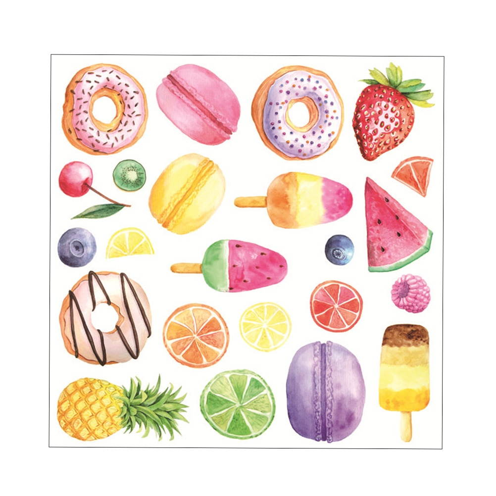 2pcs Food Pattern Wall Stickers Cake Shop Wall Paper Bedroom Wall Decals Wall Decoration for Kids Living Room Bedroom