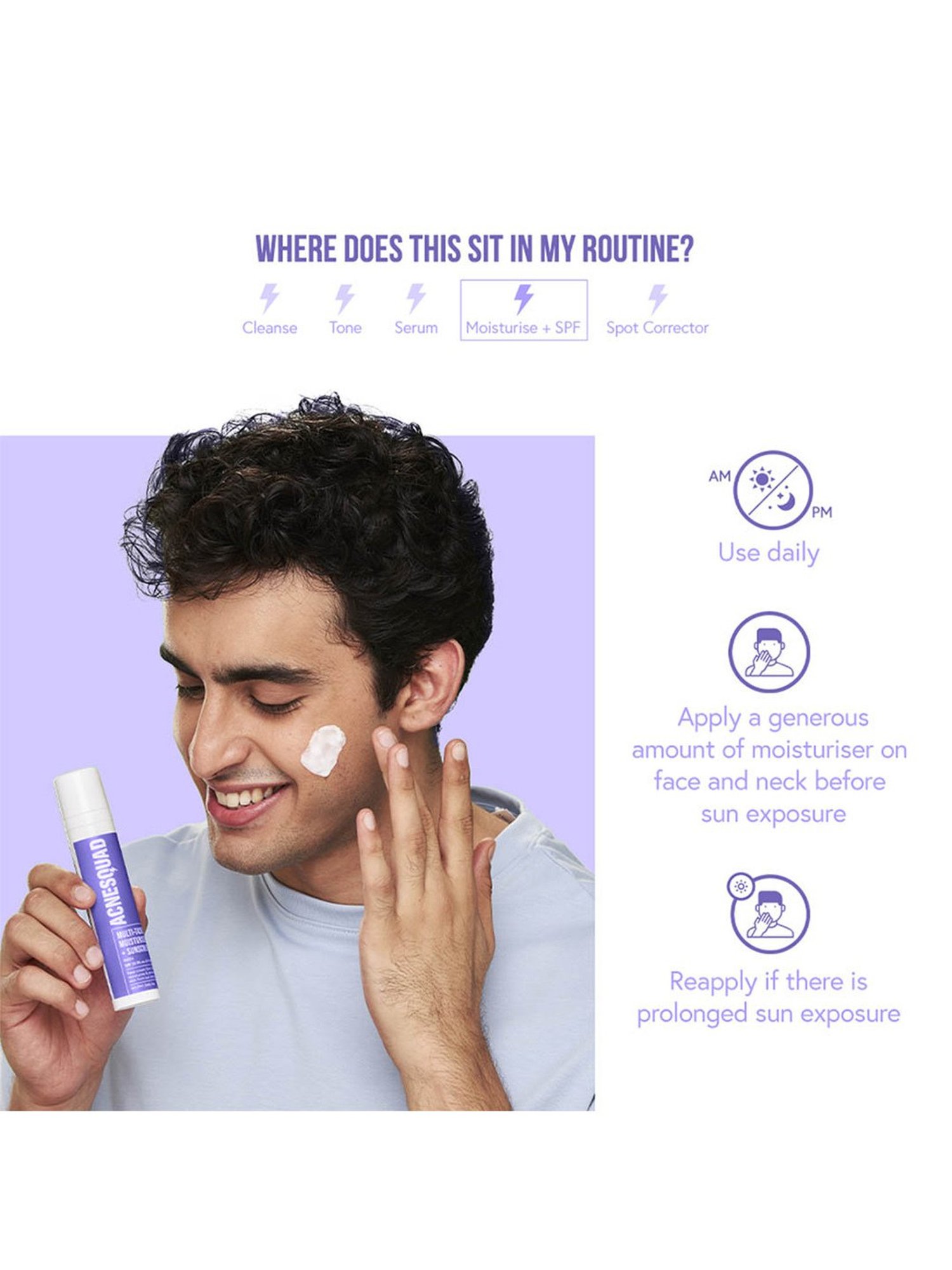 Acne Squad Multi-Tasker Moisturiser + SPF 25 PA+++ & Vitamin B3 - 50 ml