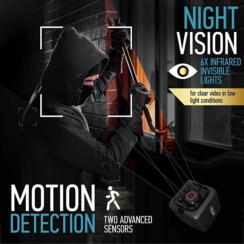 Spy Camera 1080P Hidden Camera | Portable Small HD Nanny Cam with Night Vision and Motion Detection | Perfect Indoor Covert Security Camera for Home and Office | Hidden Spy Cam | Builtin Battery