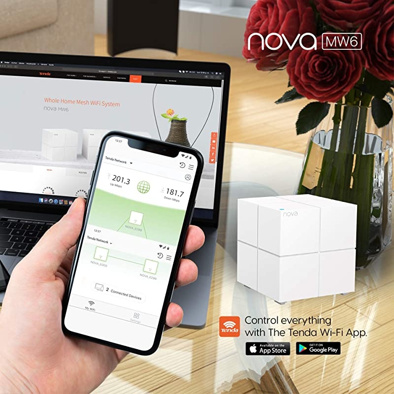 Whole Home Mesh WiFi System Dual Band Gigabit AC1200 Router Replacement for SmartHomeWorks with  Alexa for 2000 sqft 2+ Room Coverage MW6 1PK