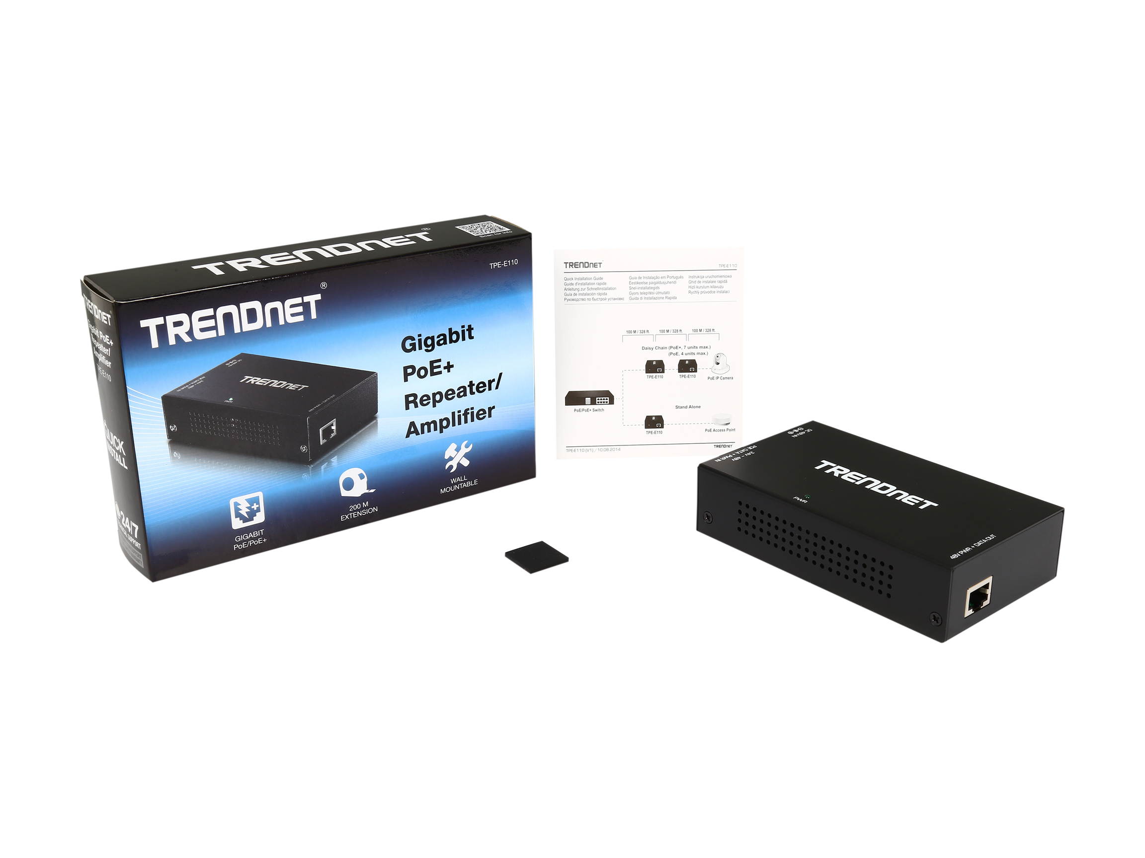 TRENDnet TPE-E110 Gigabit PoE+ Repeater/Amplifier