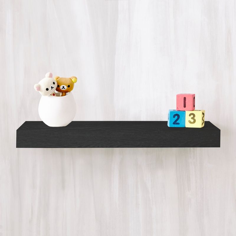 Way Basics 36" Eco Wall Shelf Floating Shelf Black