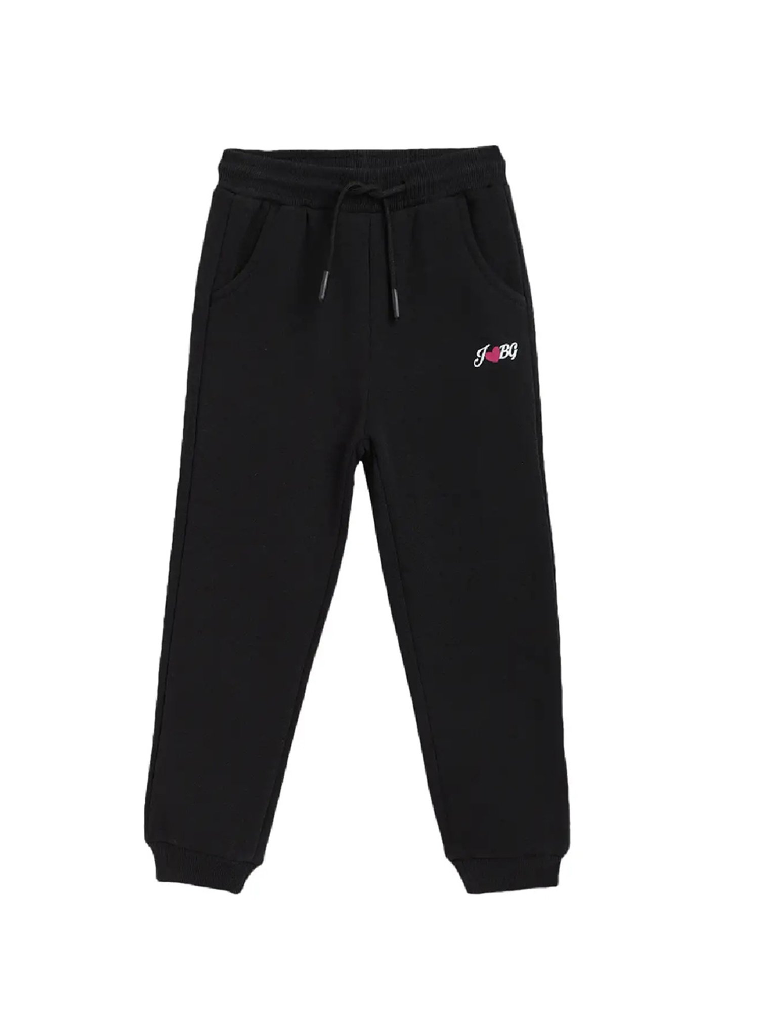 Blue Giraffe Girls Black Solid  Joggers