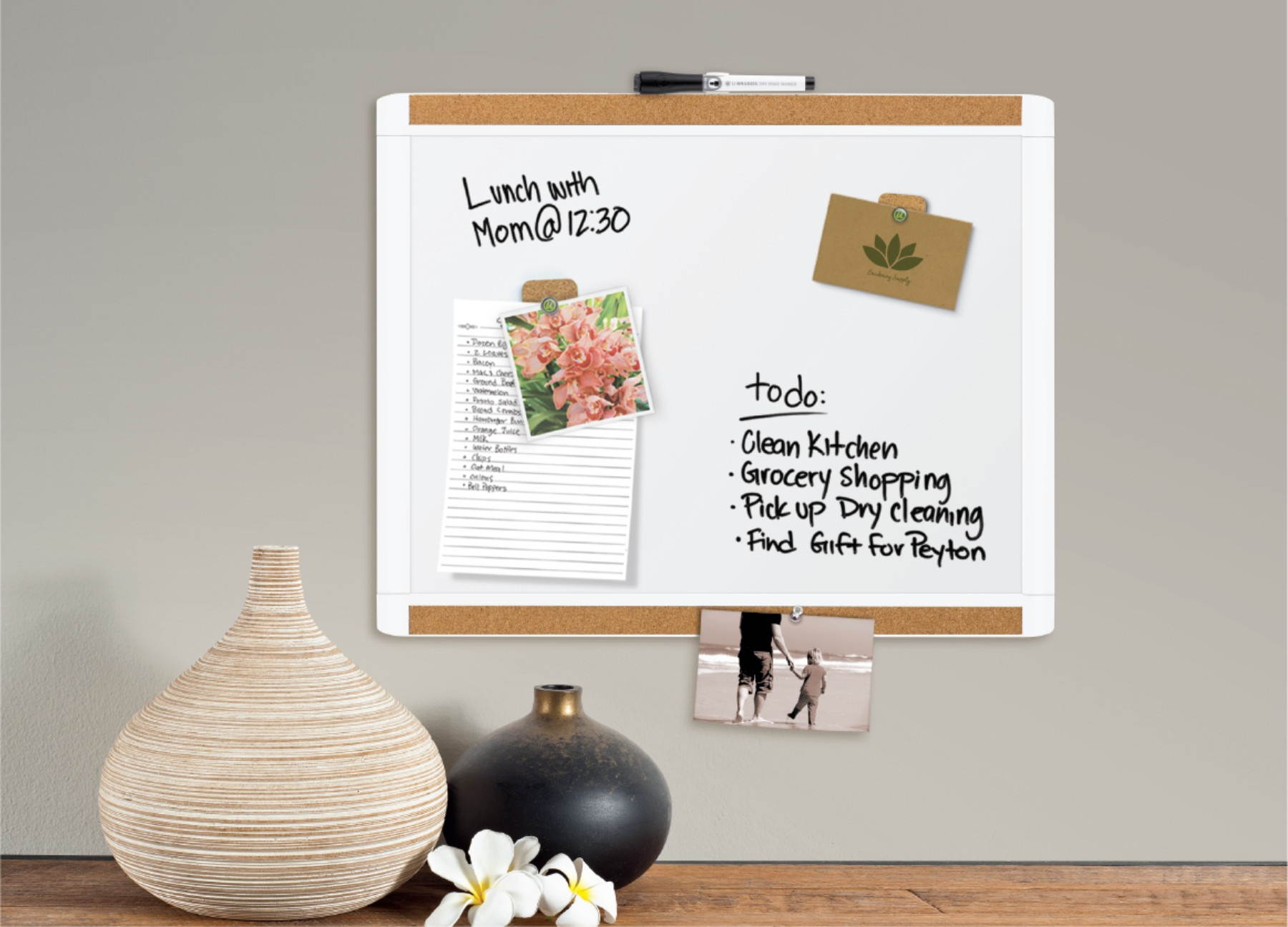 U Brands Magnetic PINIT Dry Erase Board 20 x 16 Inches 428U00-01