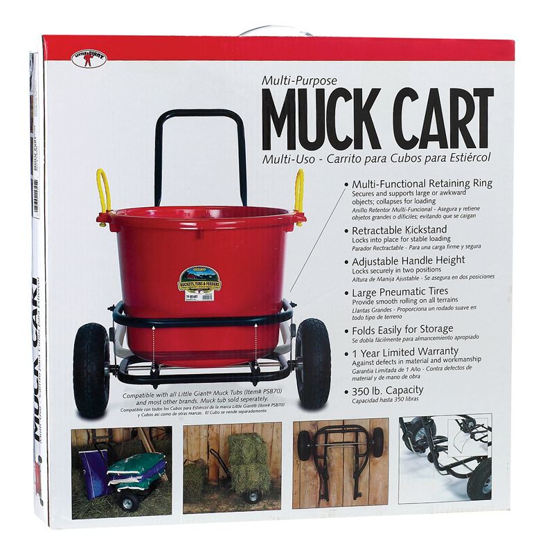 Miller Manufacturing Company CA500 Heavy Duty Multipurpose Muck Cart for 70 Quart Tubs, Black