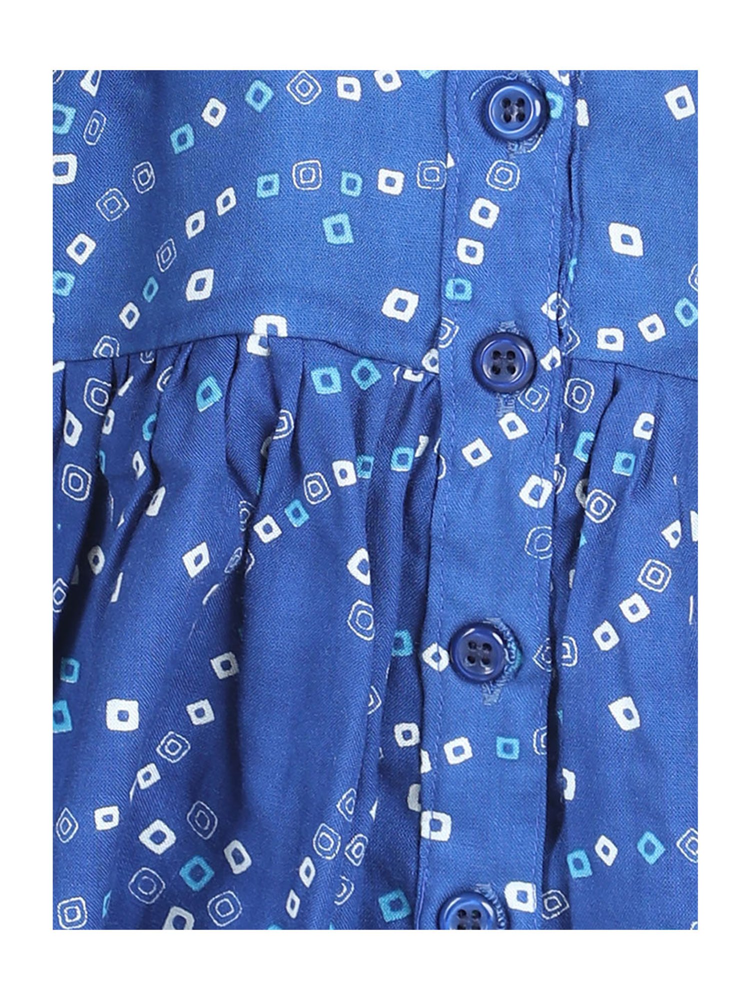 BownBee Kids Navy Printed Jhabla with Bloomer