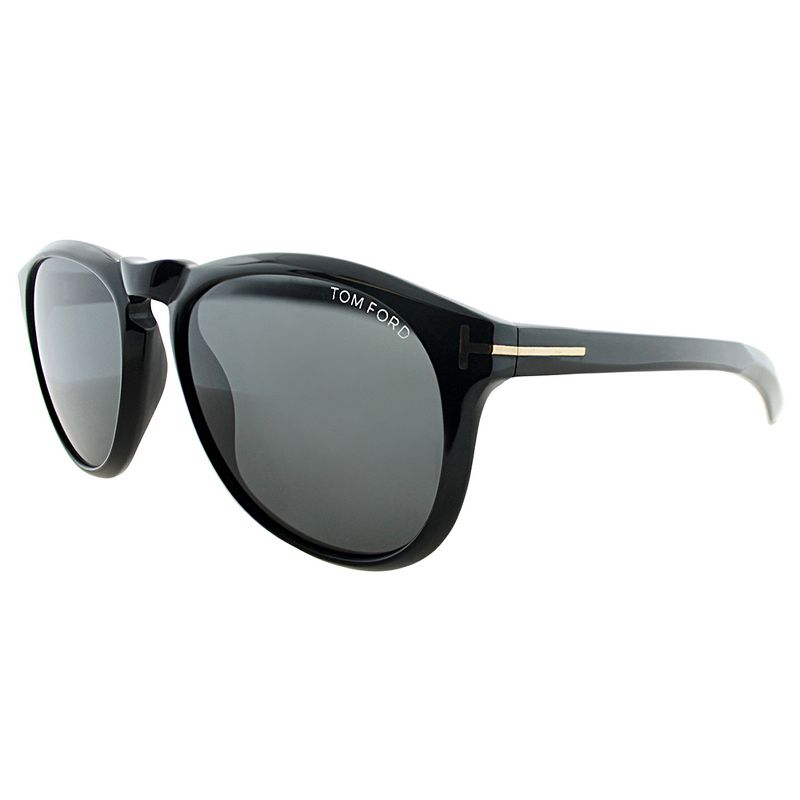 Tom Ford Flynn  01B Unisex Round Sunglasses Black 54mm