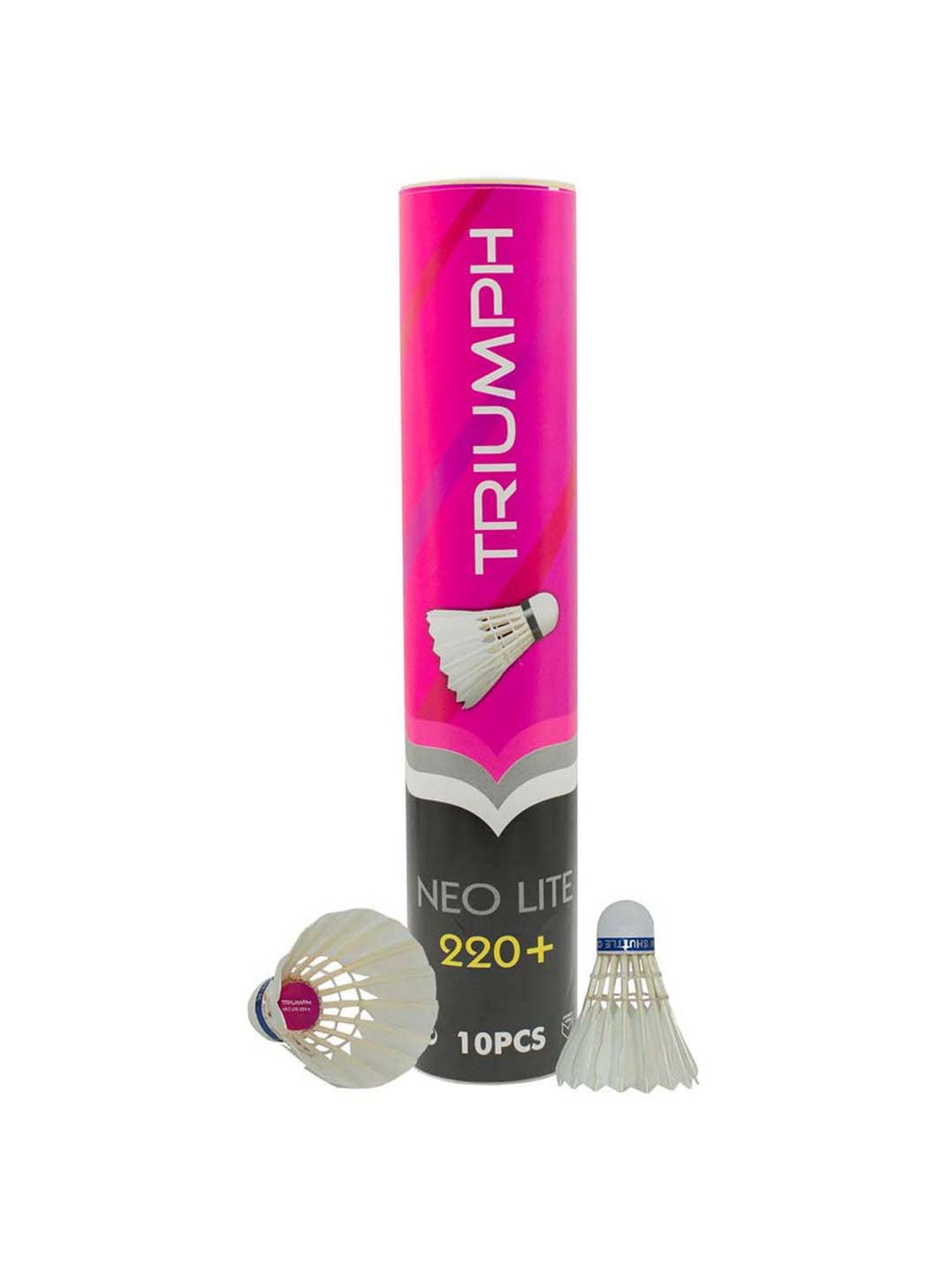 Triumph Multicolored Badminton Racquet with Neo Lite-220+ Duck Feather Shuttlecock for Men (10Pcs)