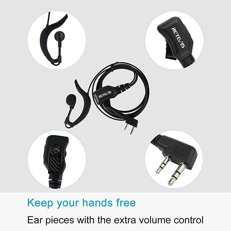 RT46 Walkie Talkies for Adult,Rechargeable Two Way Radio with Earpiece, Emergency Flashlight Dual Power VOX,2 Way Radio for Outdoor Hiking Mountain Climbing Camping(4 Pack)