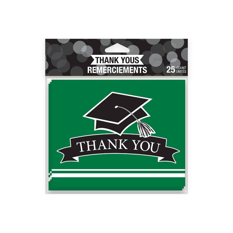 50ct Graduation School Thank You Notes Spirit Green