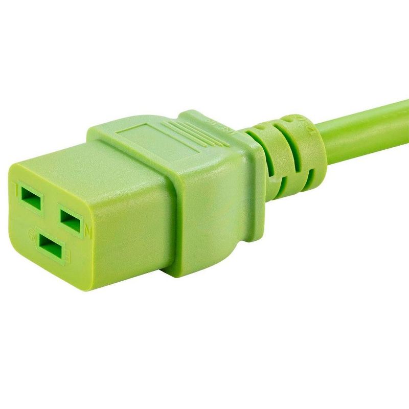 Monoprice Power Cord - 10 Feet - Green | IEC 60320 C14 to IEC 60320 C19, 14AWG, 15A/1875W, SJT, 100-250V, For Powering Computers, Monitors