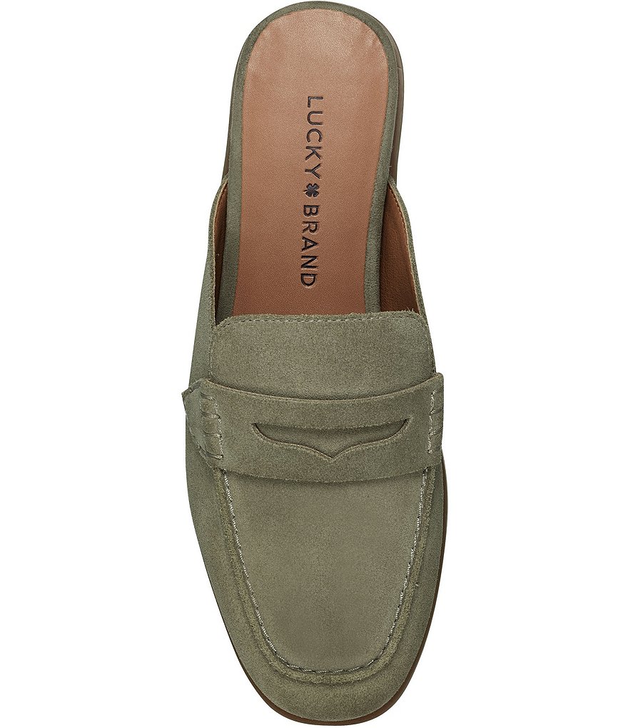 Lucky Brand Patsie Suede Penny Wedge Mules
