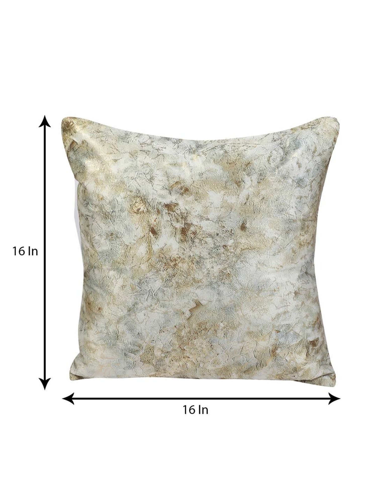 MFD HOME Furnishing Grey & Gold Velvet Cushion Cover - Set of 1