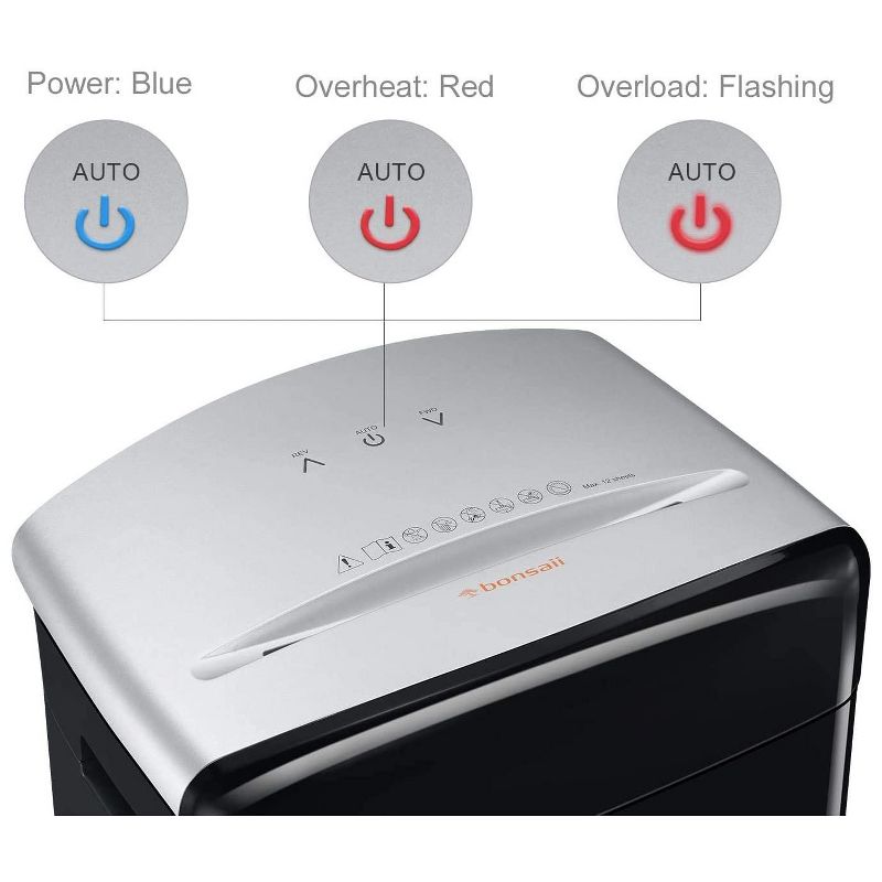 Bonsaii C220-B Portable 10 Sheet Cross Cut Paper and Credit Card Home Office Shredder Bin with 3.5 Gallon Capacity Wastebasket and 4 Rolling Wheels