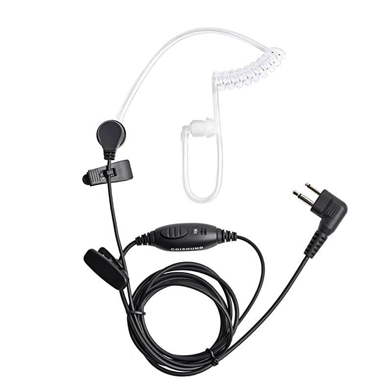 Talkie Earpiece |Two Way Radio Earpiece |Noise Canceling Headset 2 Pin Acoustic Tube Earpiece with Mic PTT Compatible Motorola CLS1410 CLS1110 CP200 GP300 GP2000 T600 T100 T800 Radio1 Pack