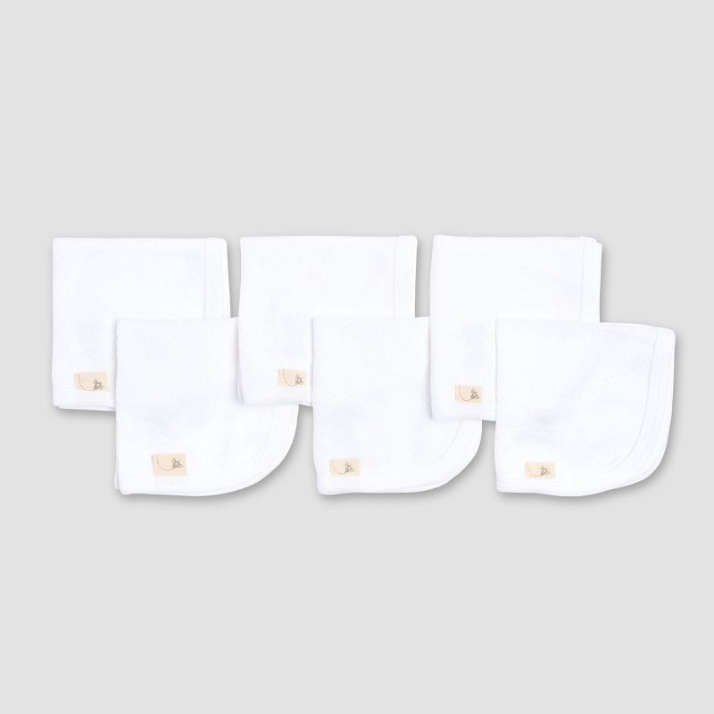 Burt's Bees Baby® Organic Cotton Washcloth Mitts - White Newborn