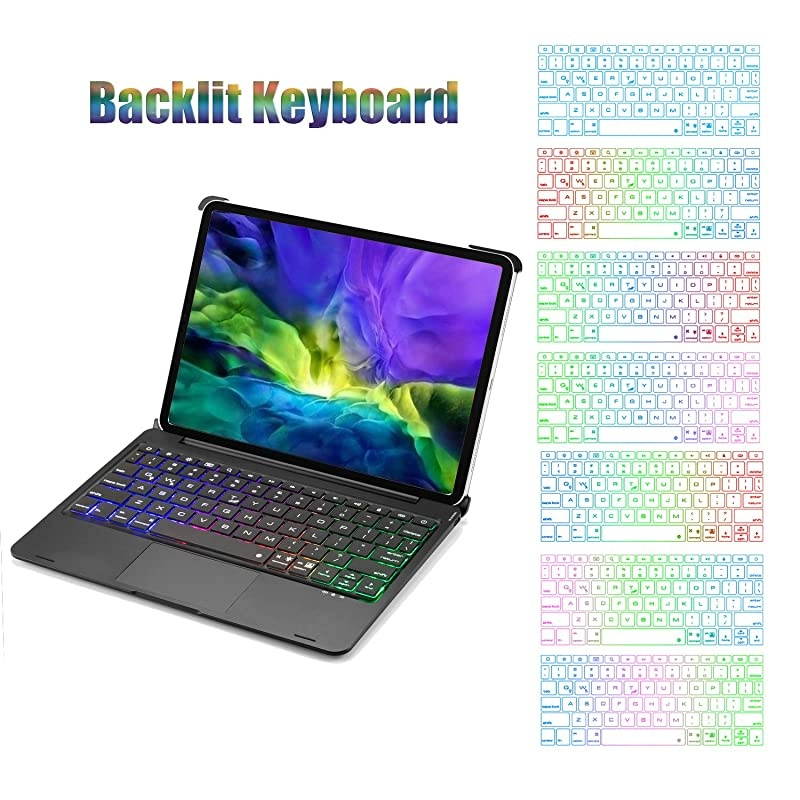 iPad Pro 11 Case 2020 with Keyboard amp Touchpad Backlits Bluetooth Flip Smart Keyboard Case for iPad Pro 1st amp 2nd Gen 11quot 20182020 NO Home Button Compatible with Apple PencilBlack