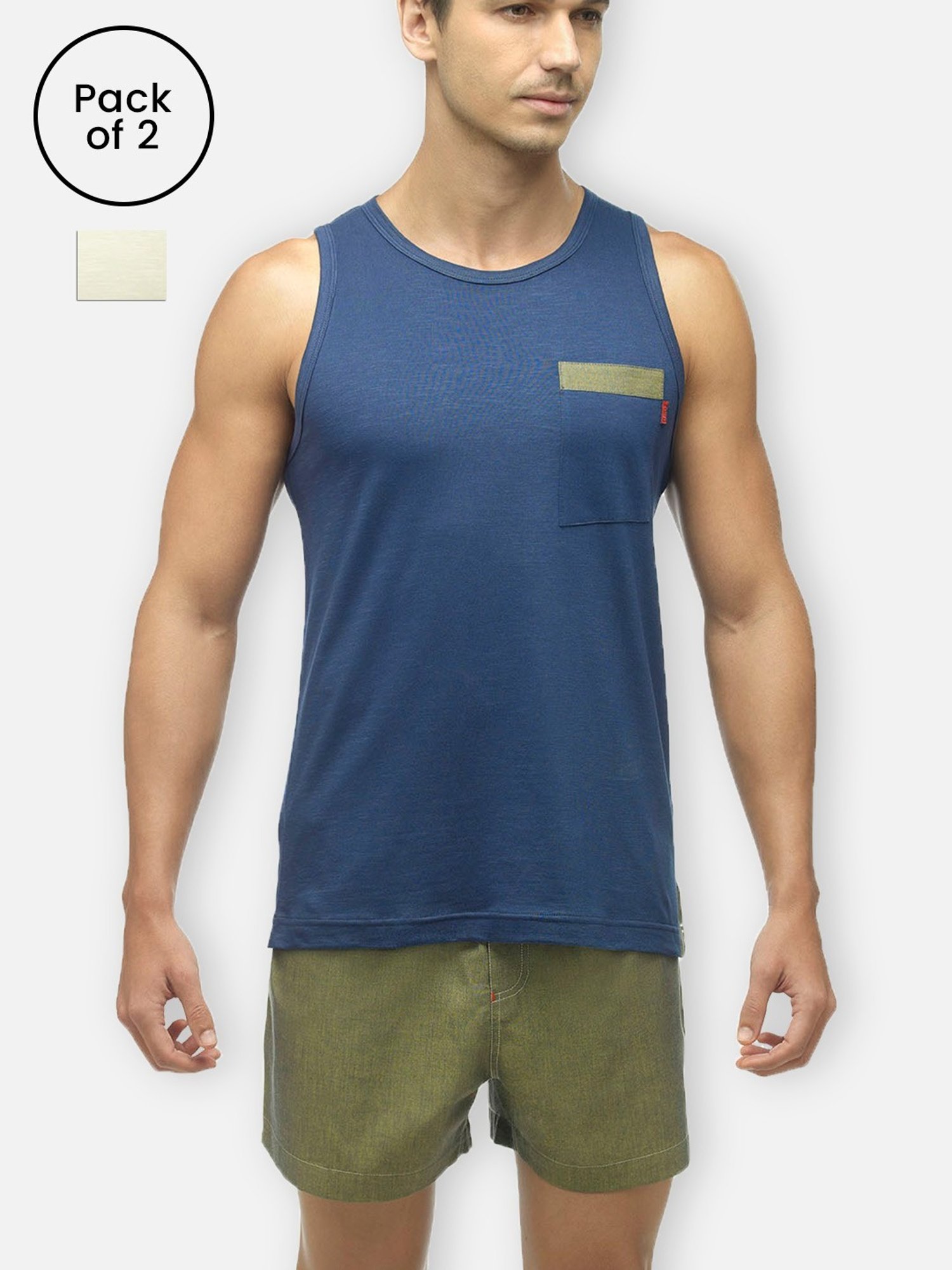 Zoiro Rut Gaga & Dress Blue Regular Fit Vest - Pack Of 2