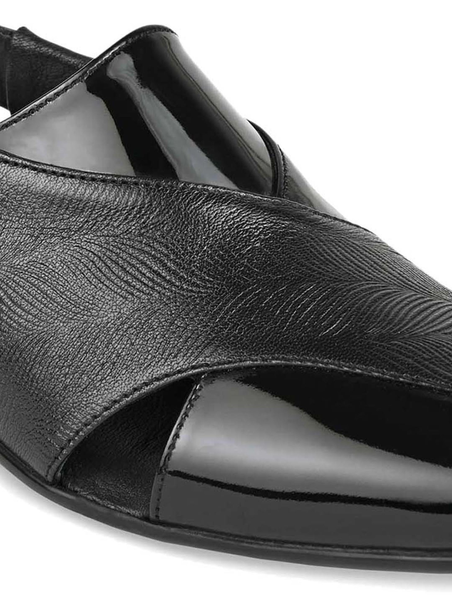 Regal Men's Black Back Strap Sandals