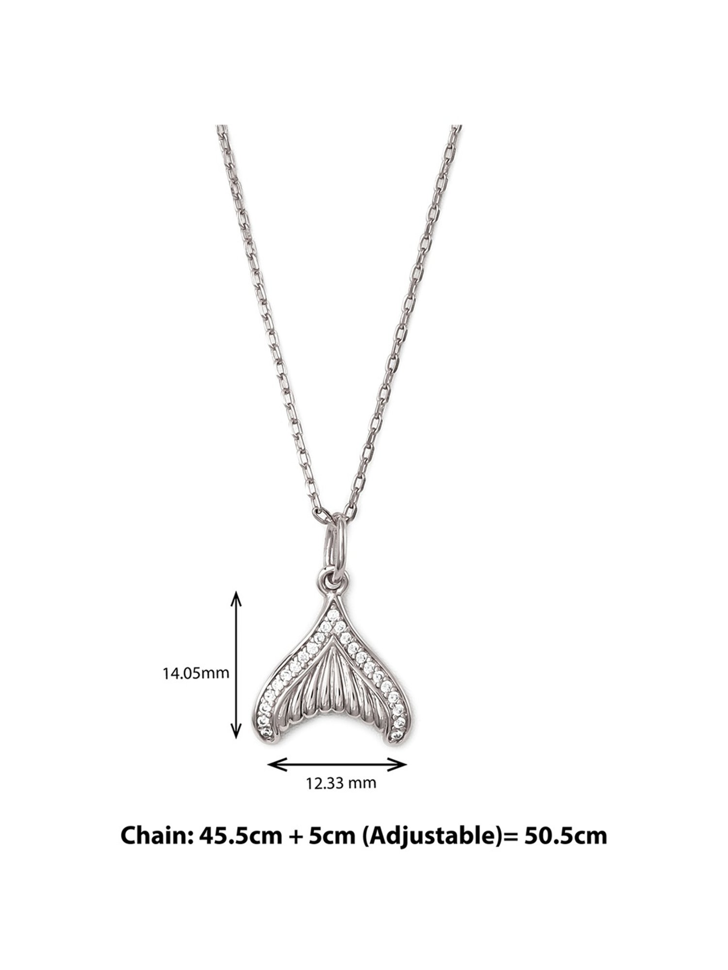 Silberry 92.5 Sterling Silver Mermaid's Tail Pendant with Chain