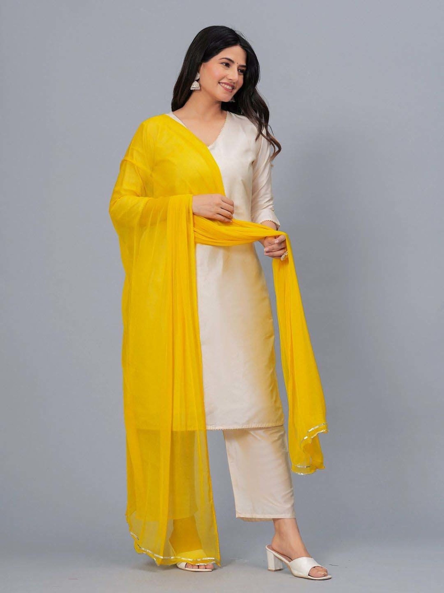 Stylum Mustard Plain Dupatta
