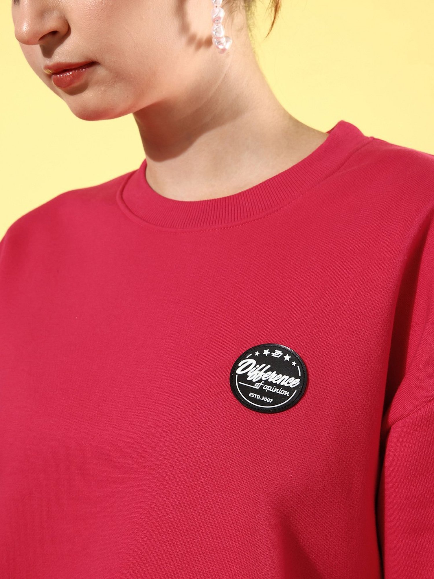 Difference of Opinion Pink Fleece Oversized Sweatshirt