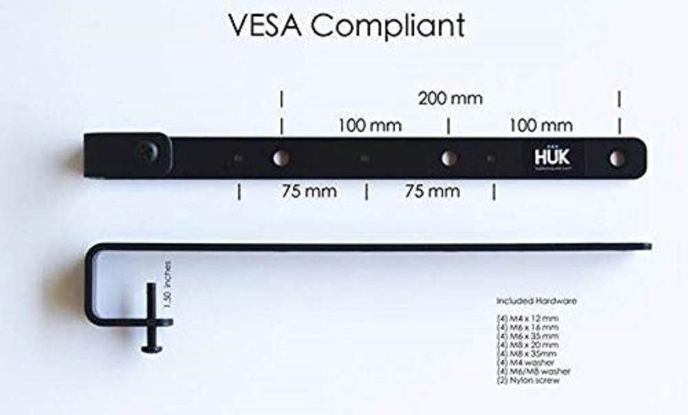 HUK TV Mounts Midsize TV Hanger Bracket for 24-49 Inch Flat Panel Screen TV VESA 75 mm/100 mm/200 mm, All Weather, Light Weight