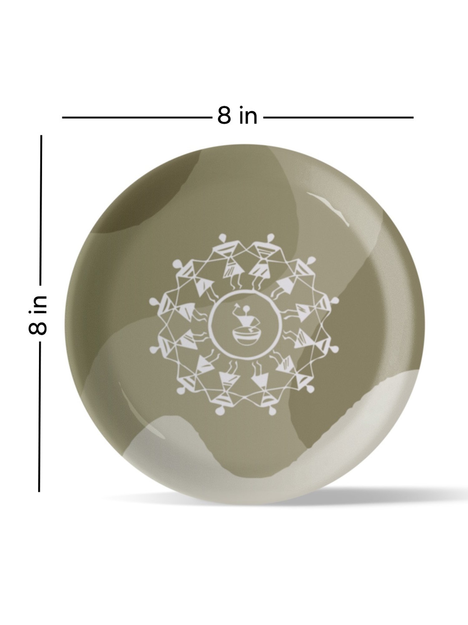 Nestroots Modern Warli Floral Multicolor Porcelain Wall Plate