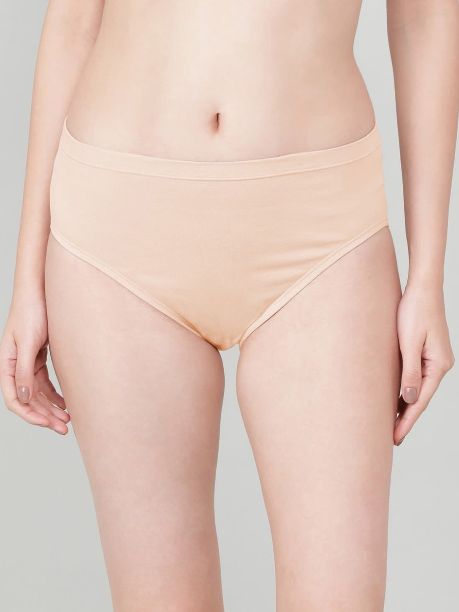 Jockey Skin Beige Plain Hipster Panty
