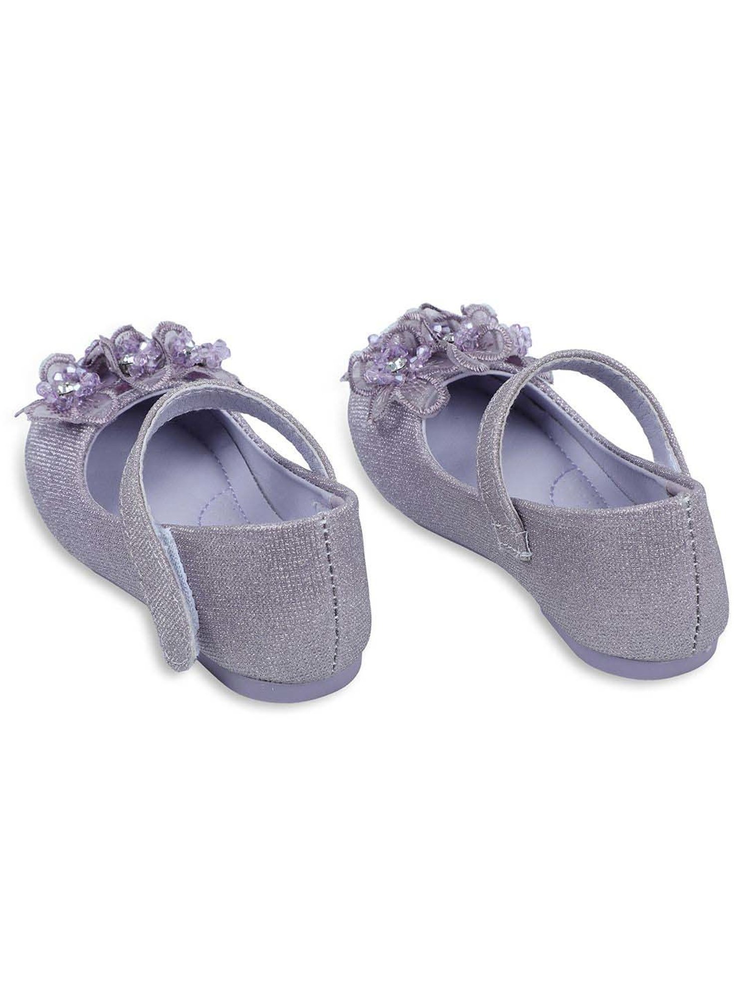 Baby Moo Kids Purple Bash Kids 3D Floral Mary Jane Shoes