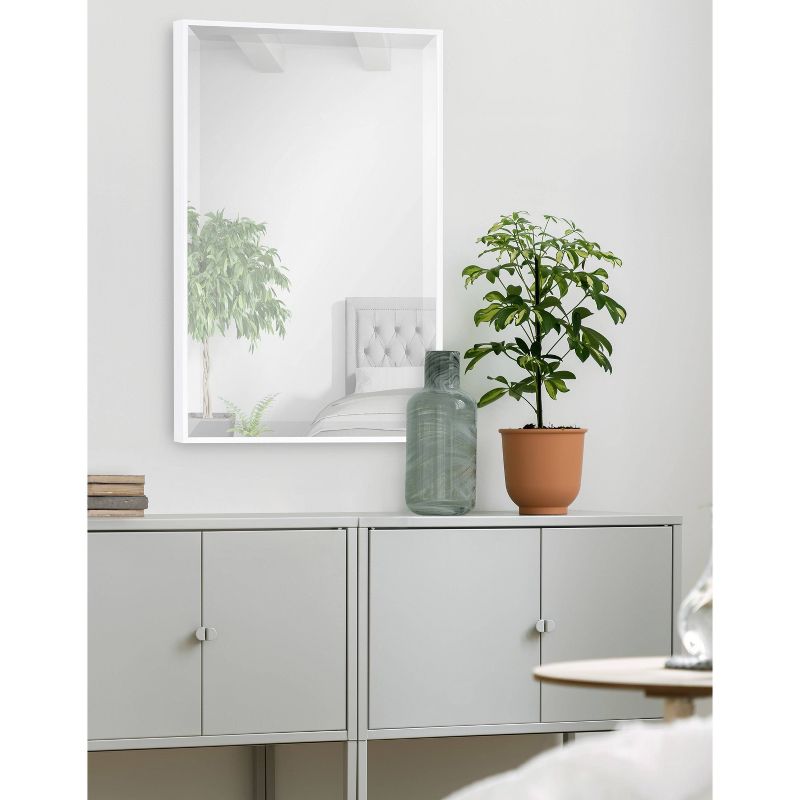 18.7" x 24.7" Rhodes Rectangle Wall Mirror White - Kate & Laurel All Things Decor