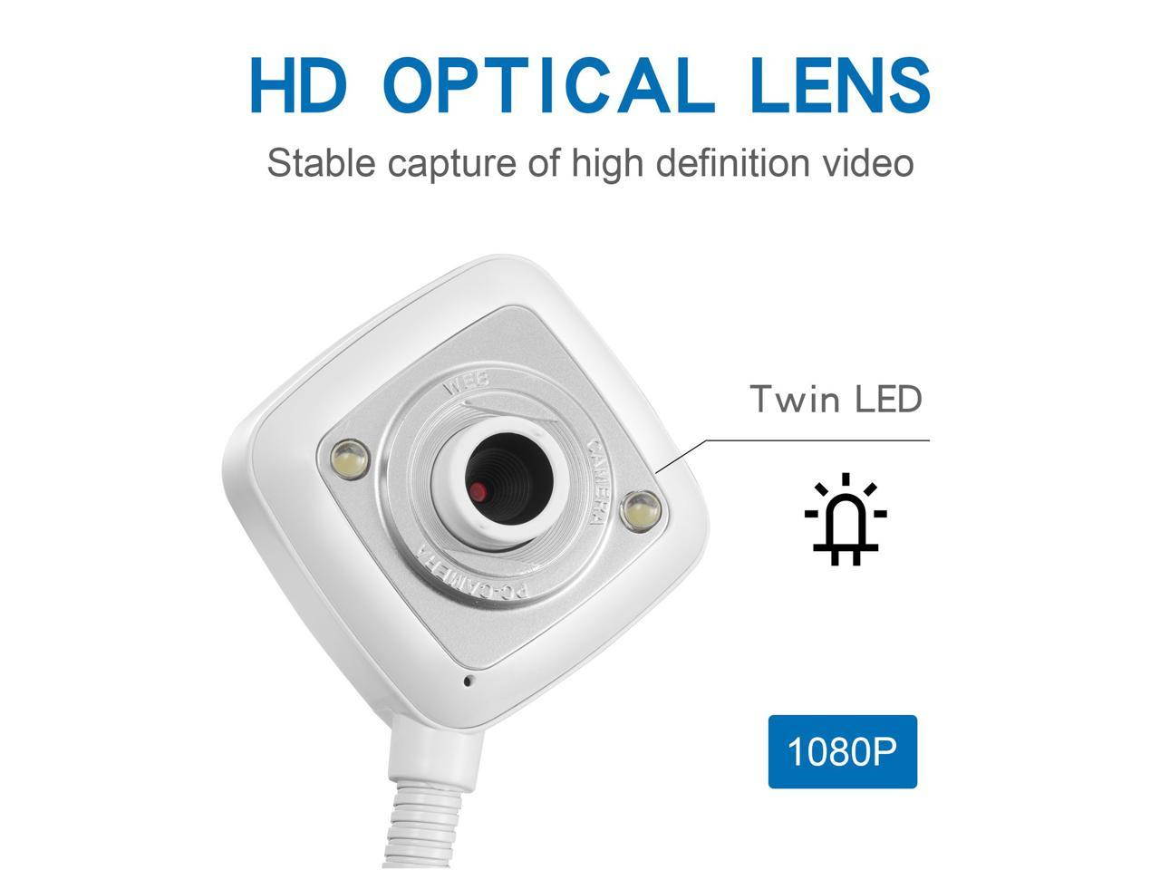 LED Webcam HD Video USB With Mic Night Vision Camera For Desktop Computer PC