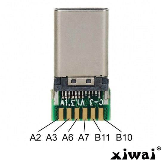 Xiwai DIY USB 3.1 Type C Male & Female Plug & Socket Connector SMT type with PC Board 1set