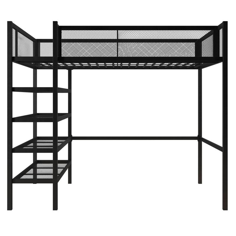 Tara Metal Storage Loft with Bookcase Black - Room & Joy