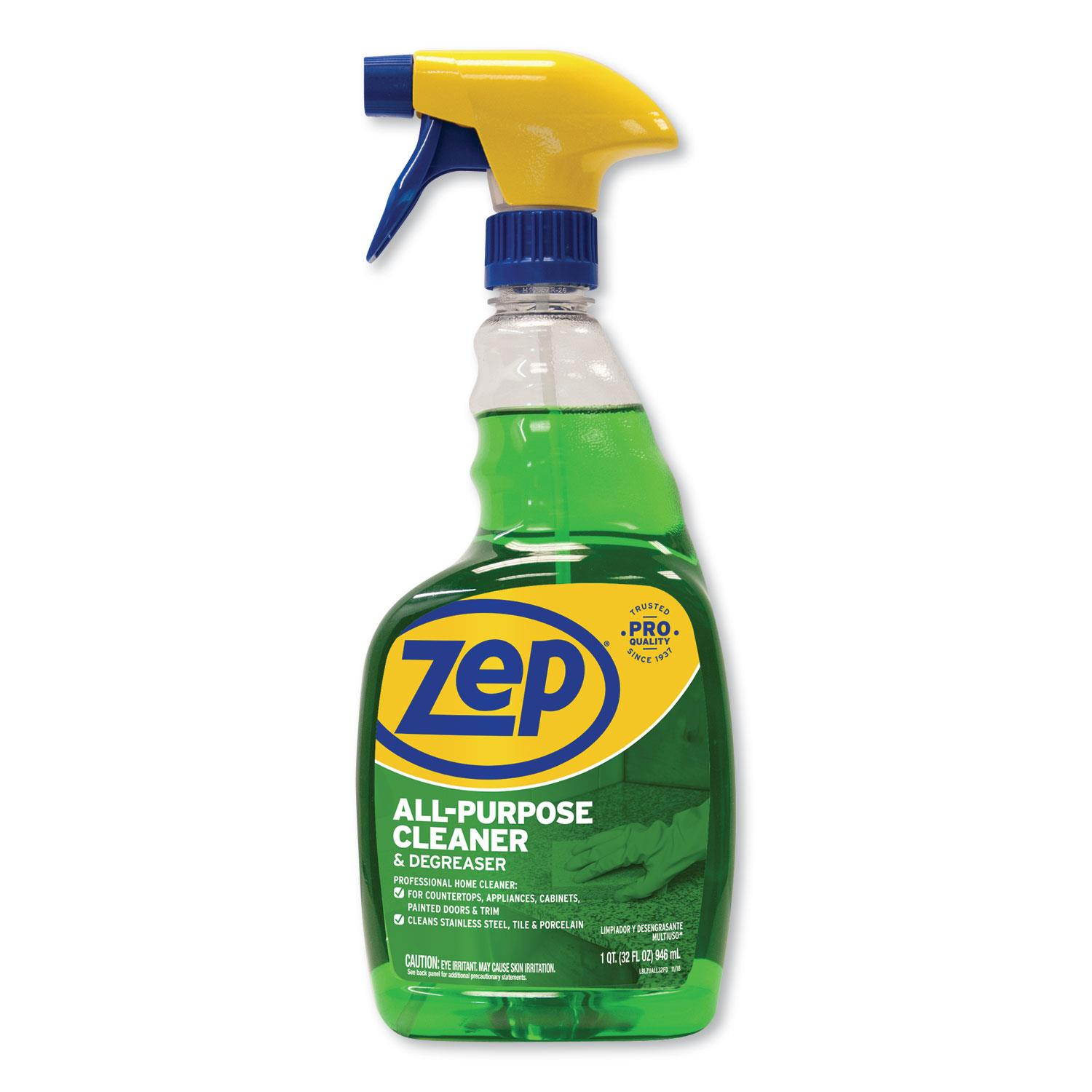 Zep Commercial All-Purpose Cleaner/Degreaser - Ready-To-Use Spray - 0.25 gal (32 fl oz) - 12 / Carton - Green