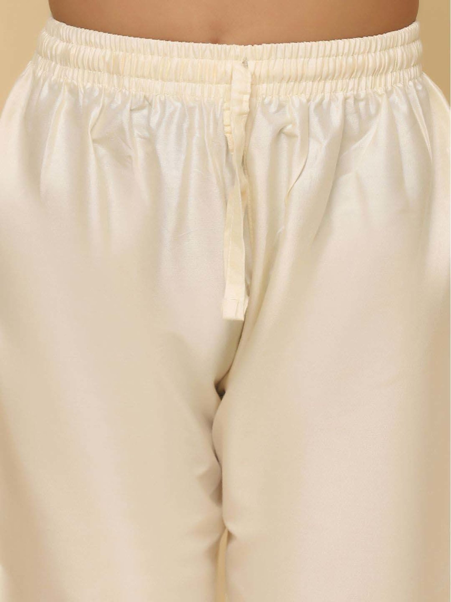 KISAH Kids Green & White Regular Fit Full Sleeves Kurta Set