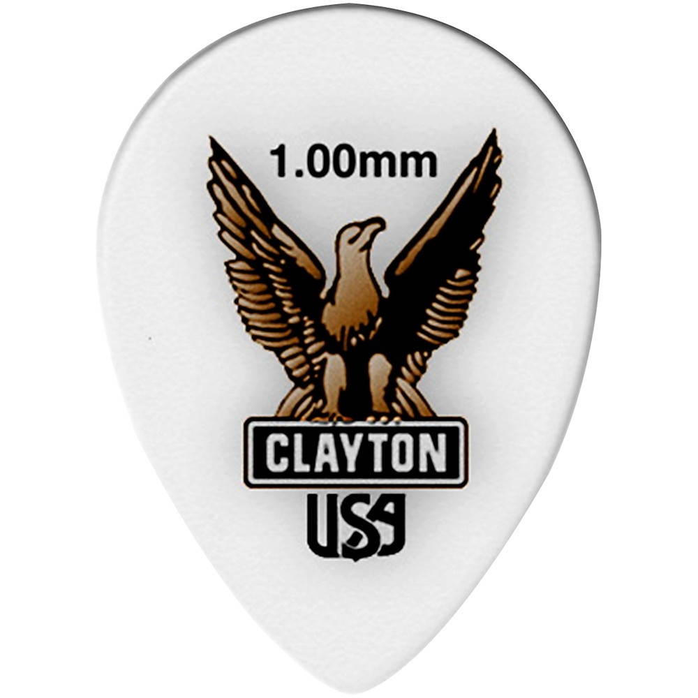 Clayton ST100-12 Acetal Polymer Small Teardrop Guitar Picks, 1 mm - 12 Pieces