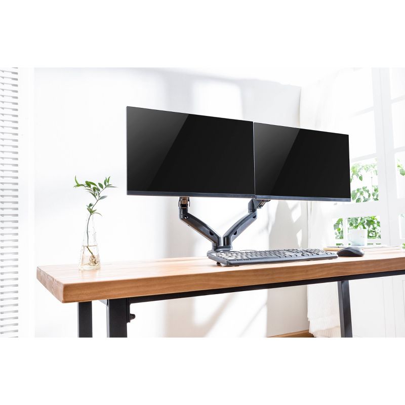 Premium Height Adjustable Double Monitor Arm Black - Rocelco