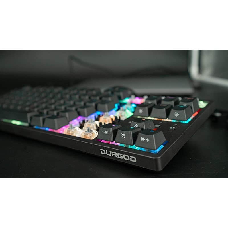 Taurus K320 TKL Mechanical Gaming Keyboard - 87 Keys - Double Shot PBT - NKRO - USB Type C (Cherry Red, White)