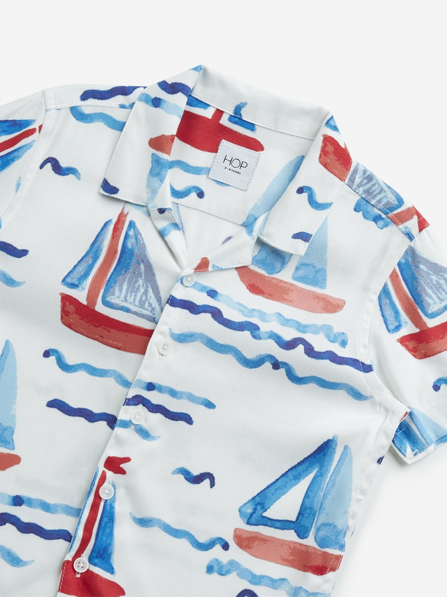 HOP Kids by Westside White & Blue Sea-Inspired Printed Shirt