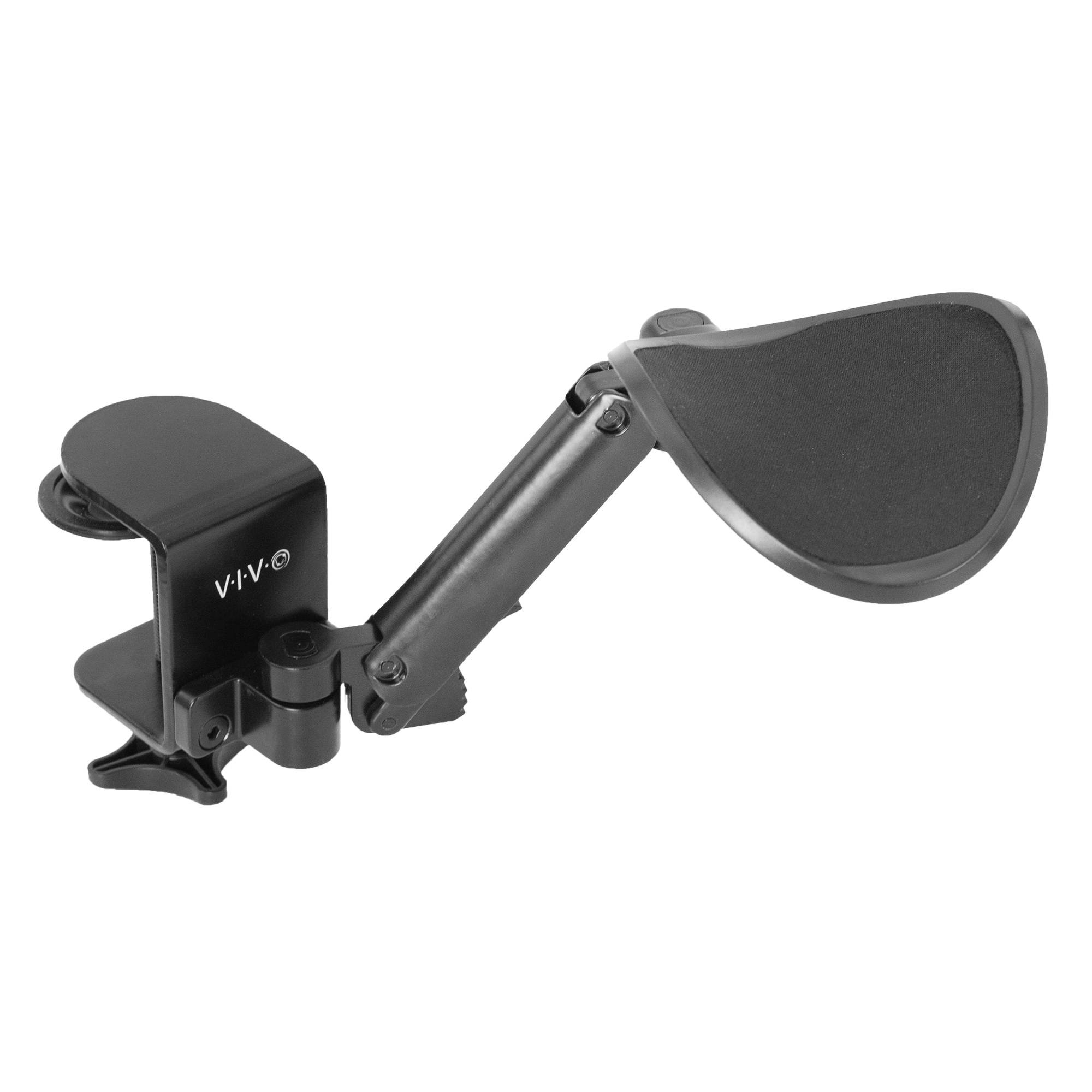 VIVO Black Universal Clamp-on Adjustable Armrest, Desk Cradle Rotating Elbow Cushion (MOUNT-ARM01)