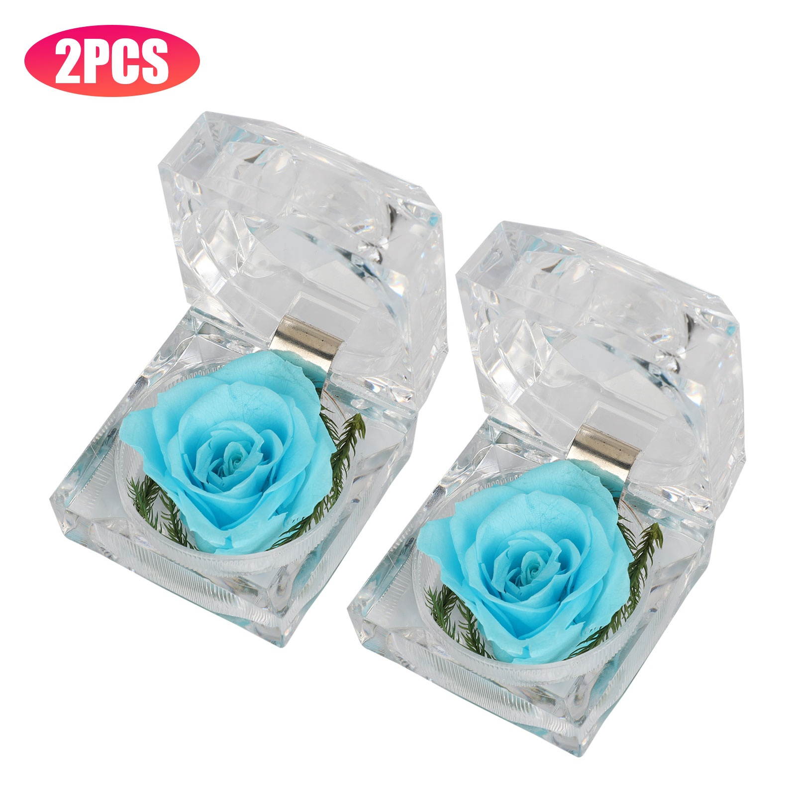 1/3/5PCS Real Preserved Forever Rose Flower Ring Box Birthday Anniversary Gift