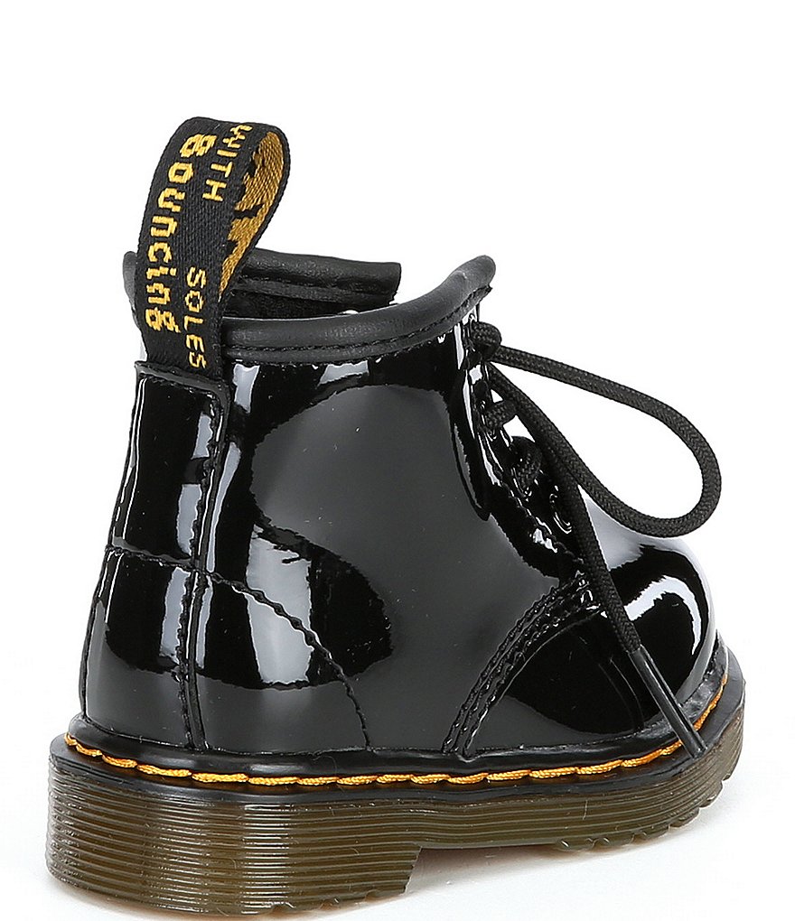 Dr. Martens Girls' Zip-Up Patent Leather Combat Boots (Infant)