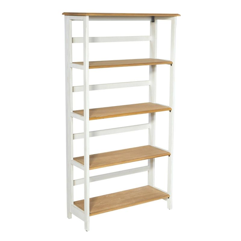 60" 5 Shelves Medford Bookcase Distressed White - OSP Home Furnishings
