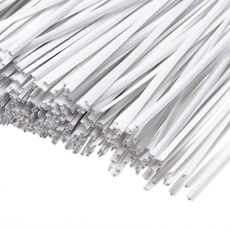 Metallic Twist Ties 200mmx18mm Plastic White Cable Cord Ties 500pcs