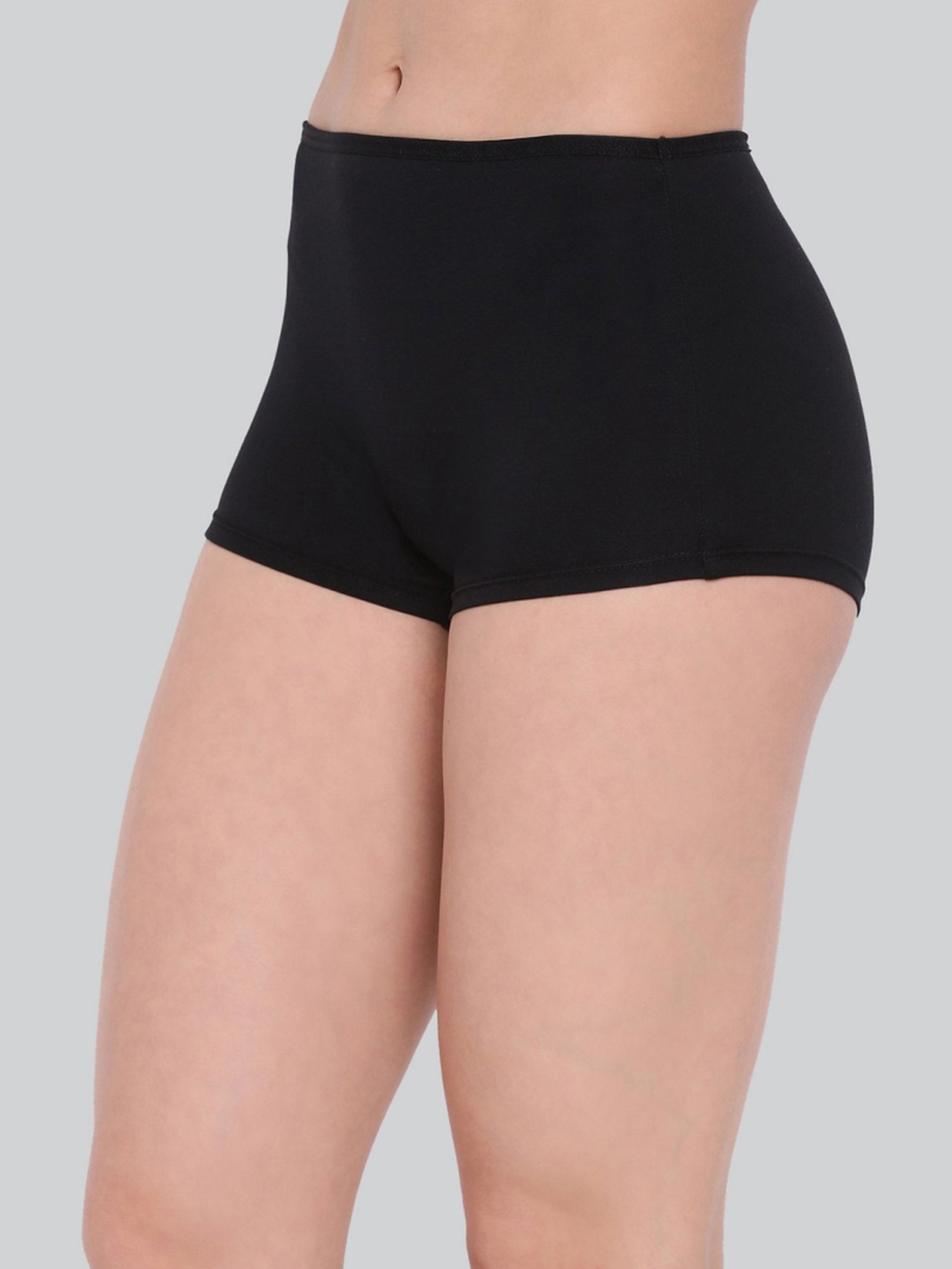 Lyra Pink & Black Cotton Boy Shorts Panties - Pack Of 2